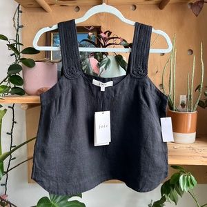 Joie 100% Linen Black Paisley Top NWT